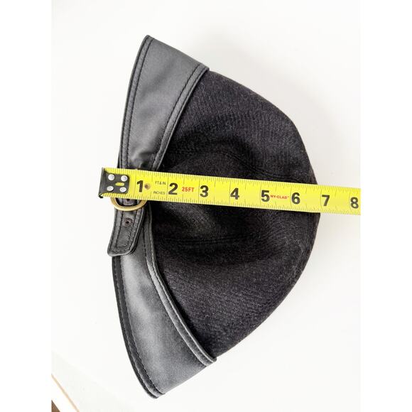 Coach Vintage Wool Satin with Brass Buckle Flapper Hat M/L Gray - Picture 12 of 14